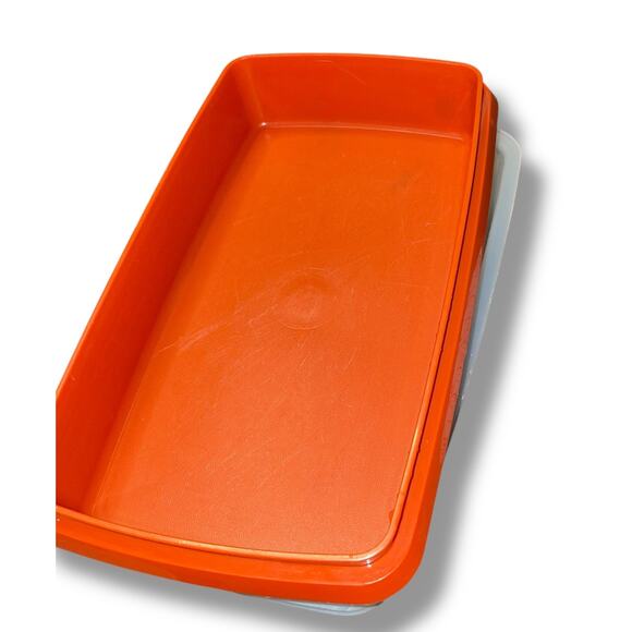 Vintage Tupperware Deli Meat Cheese Keeper Cold Cuts Lid 816 817 Paprika Red - Picture 5 of 8